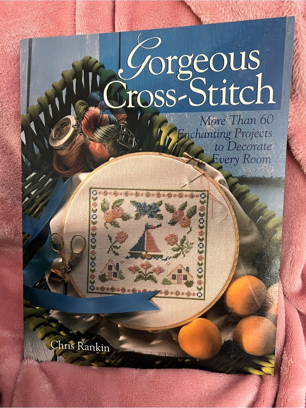 Gorgeous Cross-Stitch Book - Blue Cover, Multicolor Motifs